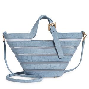 Cult Gaia Light Blue Textured Crossbody Bag